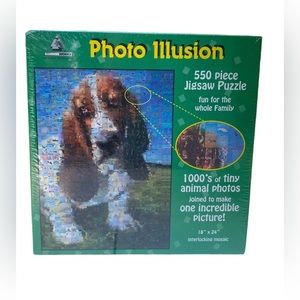 Basset Hound Puzzle 18" x 24" Vintage NEW, SEALED 1999 Photo Illusion 550 Piece